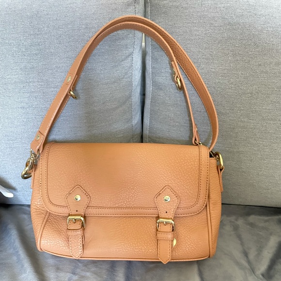 BCBGenration Messenger Crossbody Bag. Tan color. Size: 10” x 7” x 3.5” - Picture 15 of 16